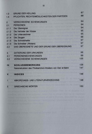 Koptische Schenkungsurkunden aus der Thebais. Formeln und Topoi der Urkunden, Aussagen der Urkunden, Indices.