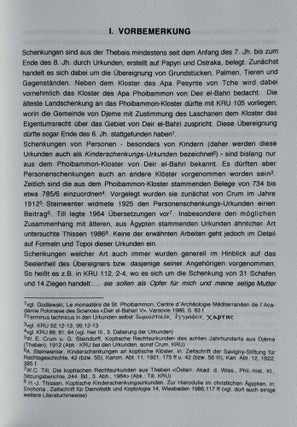 Koptische Schenkungsurkunden aus der Thebais. Formeln und Topoi der Urkunden, Aussagen der Urkunden, Indices.