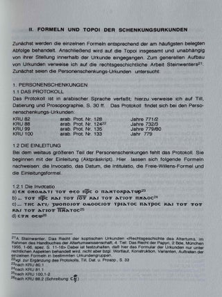 Koptische Schenkungsurkunden aus der Thebais. Formeln und Topoi der Urkunden, Aussagen der Urkunden, Indices.