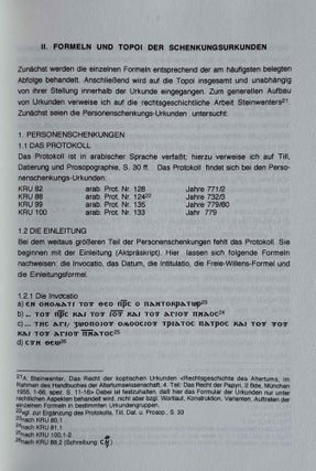 Koptische Schenkungsurkunden aus der Thebais. Formeln und Topoi der Urkunden, Aussagen der Urkunden, Indices.