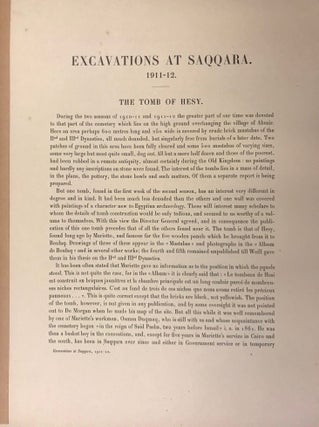 Excavations at Saqqara (1911-1912): The tomb of Hesy