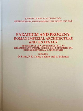 Item #M14009 Paradigm and progeny. Roman imperial architecture and its legacy. Proceedings of a...[newline]M14009-00.jpeg