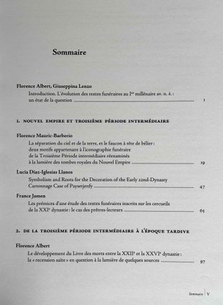 Production et transmission des textes funéraires en Egypte au Ier millénaire av. n. è.