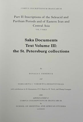 Saka documents VII: The St. Petersburg collections. Part 2. (XEROX)