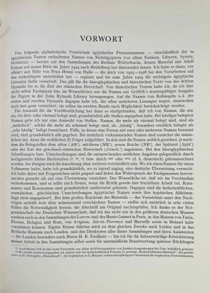 Die ägyptischen Personennamen. Band I & II. Band III is provided for free in bound XEROX.