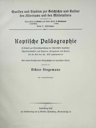 Koptische Pal&auml;ographie. Text und Tafeln (complete set)[newline]M14061-01.jpeg