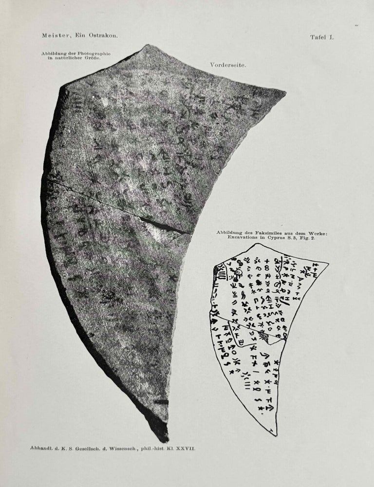 Item #M14062 Ein Ostrakon aus dem Heiligtum des Zeus Epikoinios im kyprischen Salamis. MEISTER Richard.[newline]M14062-00.jpeg