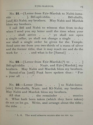 Late Babylonian letters. Transliterations and translations of a series of letters written in Babylonian cuneiform, chiefly during the reigns of Nabonidus, Cyrus, Cambyses, and Darius.[newline]M14086-11.jpeg