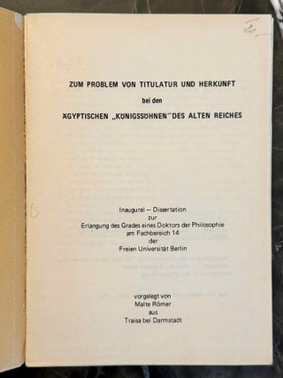 Zum Problem von Titulatur und Herkunft bei den &auml;gyptischen "Konigss&ouml;hnen" des Alten Reiches[newline]M14092-01.jpeg
