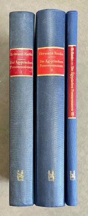 Item #M1409g Die ägyptischen Personennamen. Band I, Band II & Band III (complete set)....