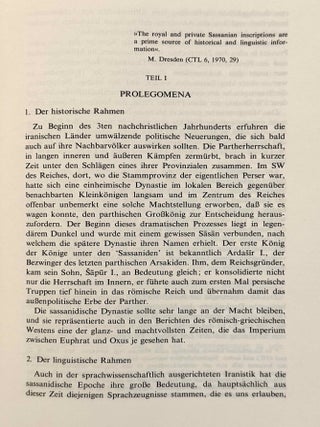Die sassanidischen Staatsinschriften. Studien zur Orthographie und Phonologie des Mittelpersischen der Inschriften zusammen mit einem etymologischen Index des mittelpersischen Wortgutes und einem Textcorpus der behandelten Inschriften.