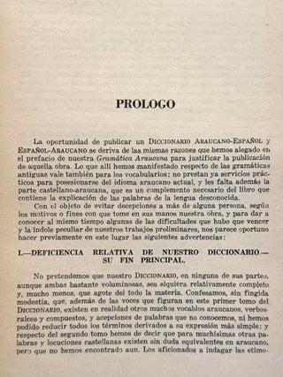 Diccionario araucano-espa&ntilde;ol y espa&ntilde;ol-araucano. Tomo primero: Araucano-espa&ntilde;ol.