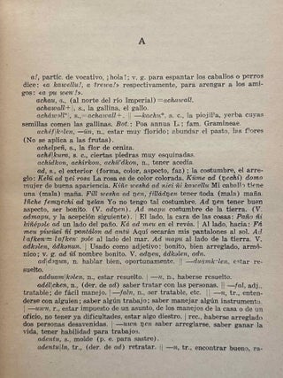 Diccionario araucano-espa&ntilde;ol y espa&ntilde;ol-araucano. Tomo primero: Araucano-espa&ntilde;ol.
