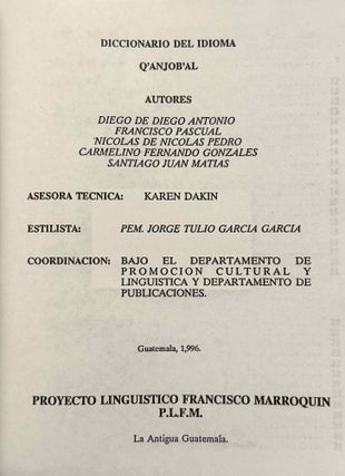 Diccionario del idioma q'anjob'al
