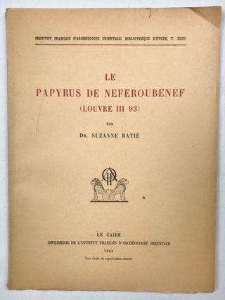 Item #M1411c Le papyrus de Neferoubenef (Louvre III 93). RATIE Suzanne[newline]M1411c.jpg