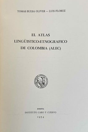 El atlas linguistico-etnografico de Colombia 'Alec'
