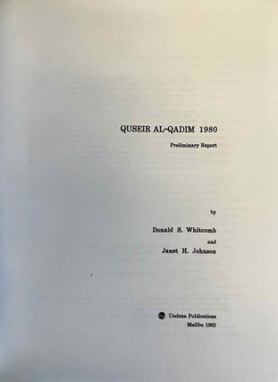 Item #M14159 Quseir al-Qadim 1980. Preliminary report. WHITCOMB Donald S