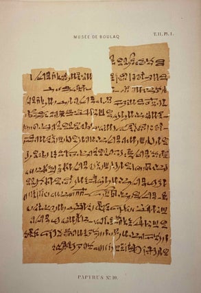 Item #M14212 Les papyrus égyptiens du musée de Boulaq. Publiés en fac-similé sous les...