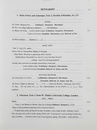Ramesside inscriptions. Translated and annotated. Translations. Vol. V: Setnakht, Ramesses III and contemporaries.
