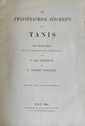 Die zweisprachige Inschrift von Tanis. Zum ersten Male herausgegeben und übersetzt