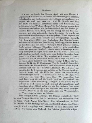 Die zweisprachige Inschrift von Tanis. Zum ersten Male herausgegeben und &uuml;bersetzt