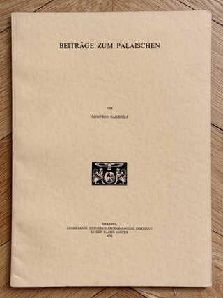 Item #M14244 Beitr&auml;ge zum Palaischen. CARRUBA Onofrio[newline]M14244-00.jpeg