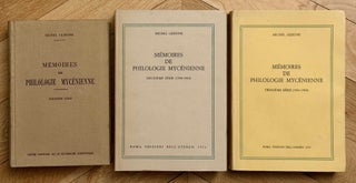 Item #M14255 Mémoires de philologie mycénienne. Première série: 1955-1957. Deuxième série:...