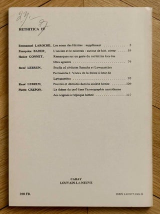 Hethitica I-V and VII-XIII