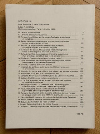 Hethitica I-V and VII-XIII