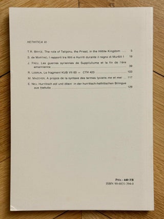 Hethitica I-V and VII-XIII