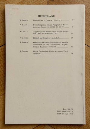 Hethitica I-V and VII-XIII