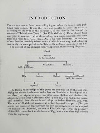 Excavations at Nuzi. Vol. I-VIII (complete set, in XEROX). Vol. I: Texts of varied contents. Vol. II: The archives of Shilwateshub son of the King. Vol. III: Old Akkadian, Sumerian, and Cappadocian texts from Nuzi. Vol. IV: Miscellaneous texts from Nuzi, part 1. Vol. V: Miscellaneous texts from Nuzi, part 2: The palace and temple archives. Vol. VI: The administrative archives. Vol. VII: Economic and social documents. Vol. VIII: Family law documents.