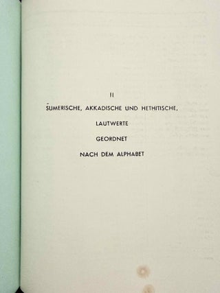 Sumerisches Lexikon. I. Teil: Sumerische, akkadische und hethitische Lautwerte geordnet. i) nach Keilschriftzeichen ii) nach dem Alphabet. II. Teil (Band 1-4): Vollst&auml;ndige Ideogramm-Sammlung. III. Teil, Band 1: Sumerisch-Akkadisches Glossar. Band 2: Akkadisch-Sumerisches Glossar. IV. Teil, Band 1: Pantheon Babylonicum. (complete set)[newline]M14293-04.jpeg