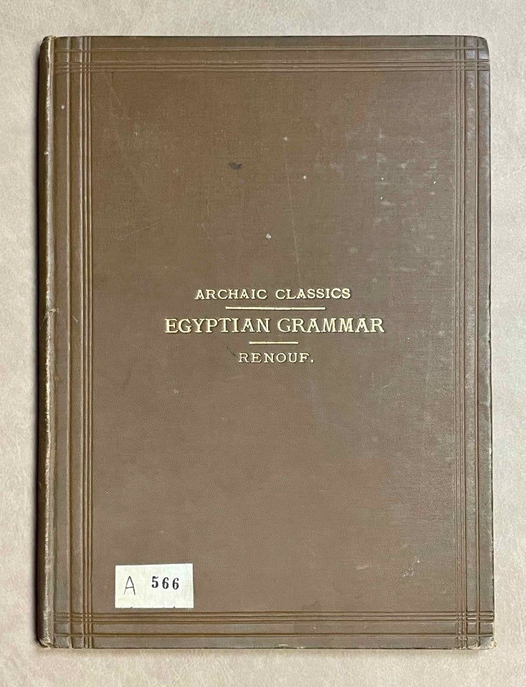 Item #M1432 An Elementary Grammar of the Ancient Egyptian Language. RENOUF Peter, Le Page.[newline]M1432-00.jpeg