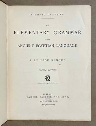 An Elementary Grammar of the Ancient Egyptian Language[newline]M1432-01.jpeg