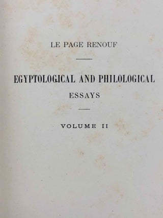 The Life-Work of Sir Peter Le Page Renouf. First Series : Egyptological and Philological Essays. Vol. I, II, III & IV (complete set)[newline]M1433a-16.jpg
