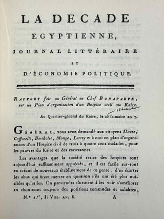 La d&eacute;cade &eacute;gyptienne. Journal litt&eacute;raire et d'&eacute;conomie politique. Tomes I-III (1798-1801) (complete set).[newline]M14354-16.jpeg