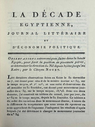 La d&eacute;cade &eacute;gyptienne. Journal litt&eacute;raire et d'&eacute;conomie politique. Tomes I-III (1798-1801) (complete set).[newline]M14354-21.jpeg