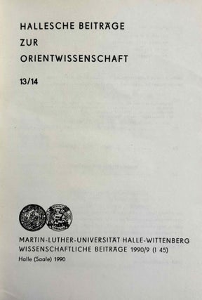 Hallesche Beiträge zur Orientwissenschaft, vol. 7-16 (1985-1991)