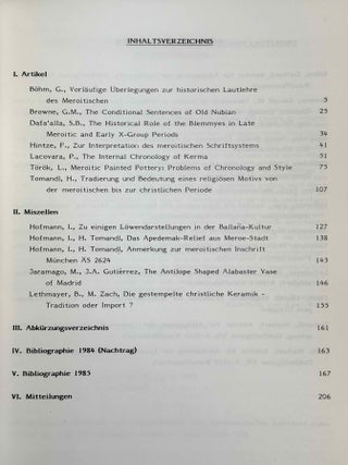 Beitr&auml;ge zur Sudanforschung, vol. I-III + Beiheft 2: Die Bedeutung des Tieres in der meroitischen Kultur.[newline]M14356-09.jpeg
