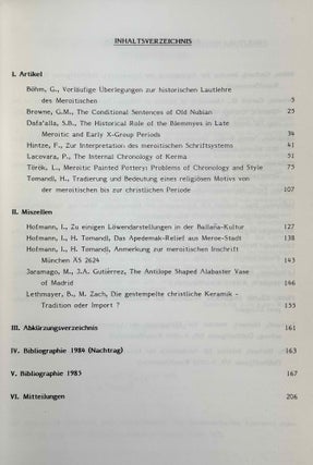 Beiträge zur Sudanforschung, vol. I-III + Beiheft 2: Die Bedeutung des Tieres in der meroitischen Kultur.