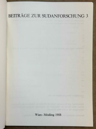 Beitr&auml;ge zur Sudanforschung, vol. I-III + Beiheft 2: Die Bedeutung des Tieres in der meroitischen Kultur.[newline]M14356-11.jpeg