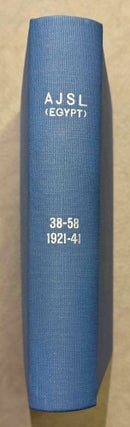 Item #M14357 The American Journal of Semitic Languages and Literatures (AJSL). Egypt in issues...
