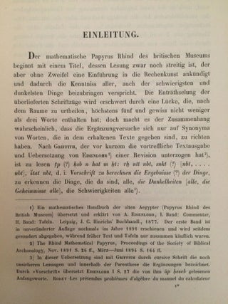 Die Elemente der Ägyptischen Theilungsrechnung. Erste Abhandlung (all published)[newline]M1436-01.jpg