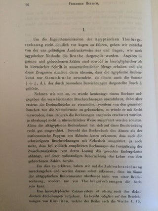Die Elemente der Ägyptischen Theilungsrechnung. Erste Abhandlung (all published)[newline]M1436-02.jpg