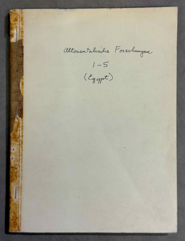 Item #M14375 Altorientalische Forschungen. Egypt in issues #1 (1974) to #5 (1977). In XEROX. AAE - Journal - Set.[newline]M14375-00.jpeg