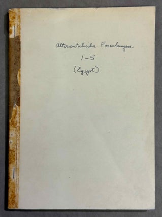 Item #M14375 Altorientalische Forschungen. Egypt in issues #1 (1974) to #5 (1977). In XEROX. AAE...