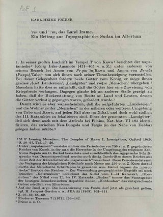 Altorientalische Forschungen. Egypt in issues #1 (1974) to #5 (1977). In XEROX.[newline]M14375-01.jpeg