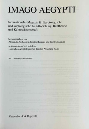 Imago Aegypti. Band I (2005), II (2007) & III (2010). (Complete set)