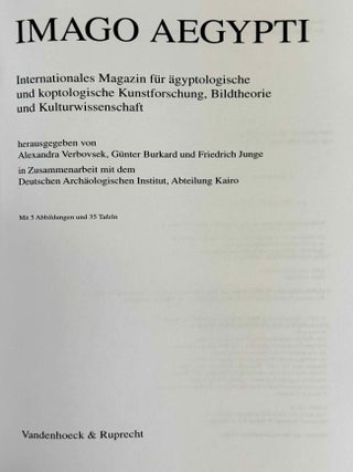 Imago Aegypti. Band I (2005), II (2007) & III (2010). (Complete set)